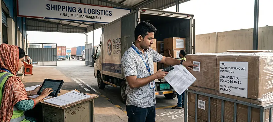 Garment export shipping and logistics coordination